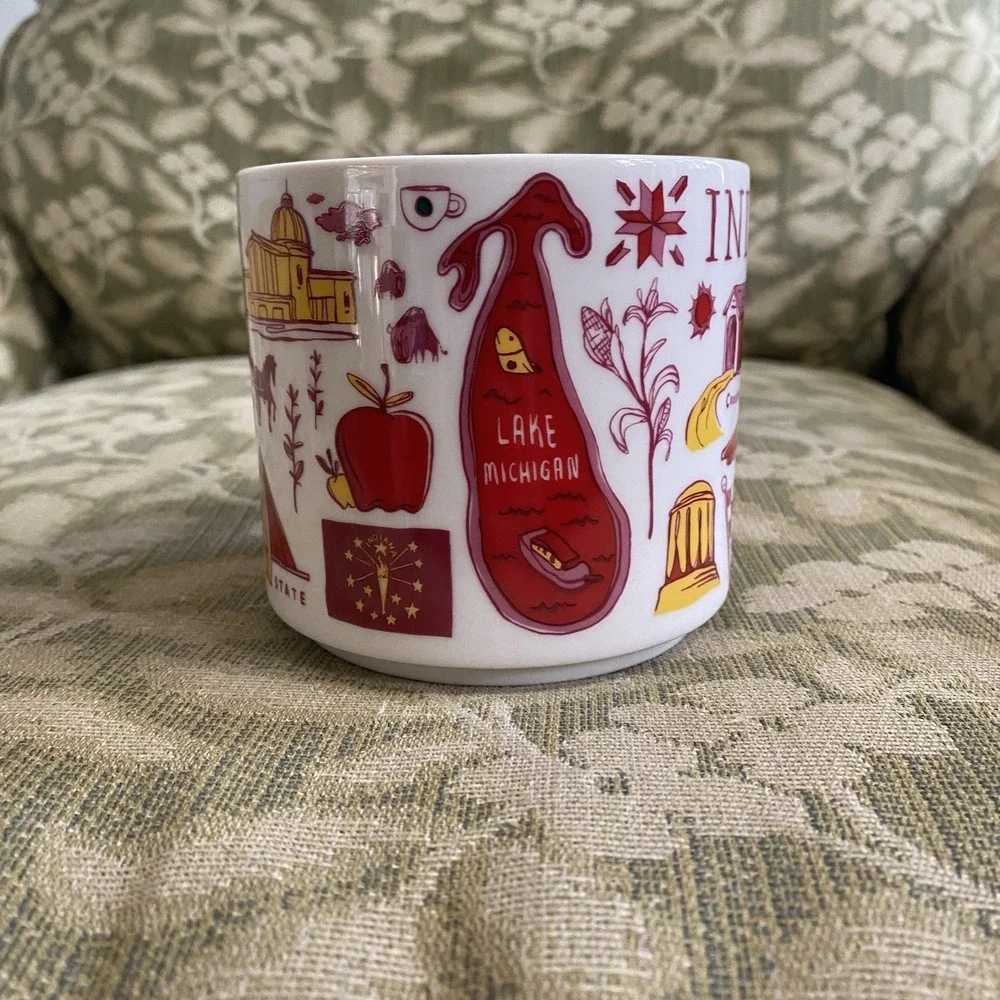 Starbucks Been There Series Indiana Ceramic Coffee Tea Cup Mug 14oz.